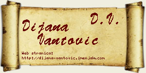 Dijana Vantović vizit kartica